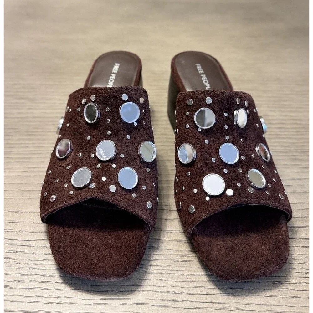 FREE PEOPLE Brown Mirage Mules. Sizes 6, 7 ,8
